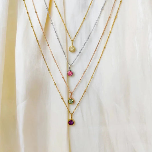 Dainty Crystal Circle Choker Necklace - Luxicro