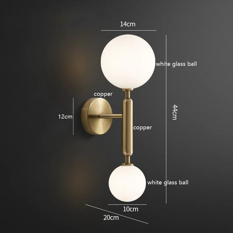 Warm Glass LED Wall Light - Modern Nordic Style