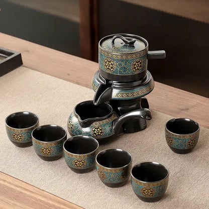 Traditional Asian Dragon Porcelain Tea Set
