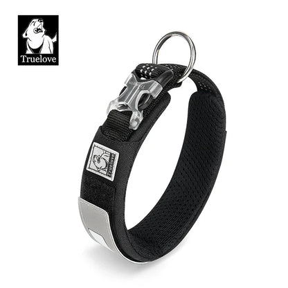 Customizable Padded Dog Collar with Reflective Strip