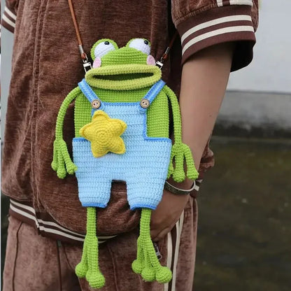 Big Green Frog Canvas Shopping Bag