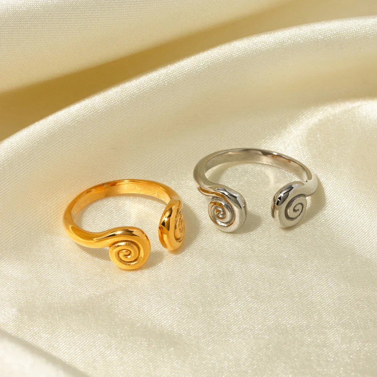 Adjustable Silver Spiral Style Ring