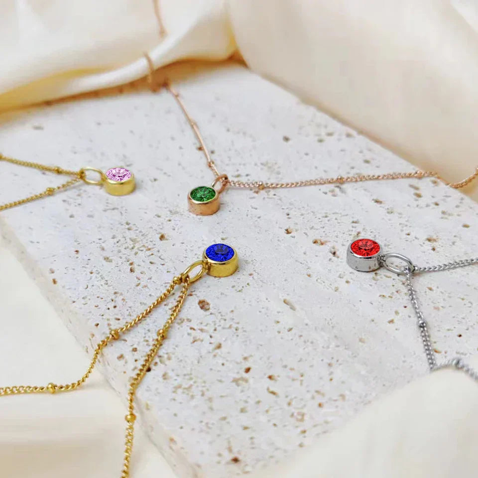 Dainty Crystal Circle Choker Necklace