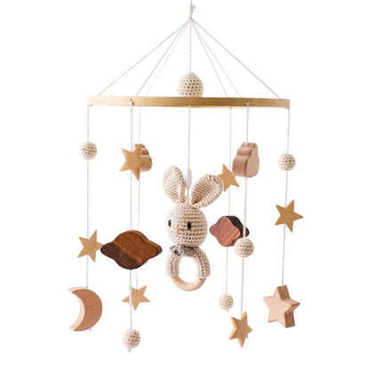Soft Wood Baby Crib Mobile with Calming Music
