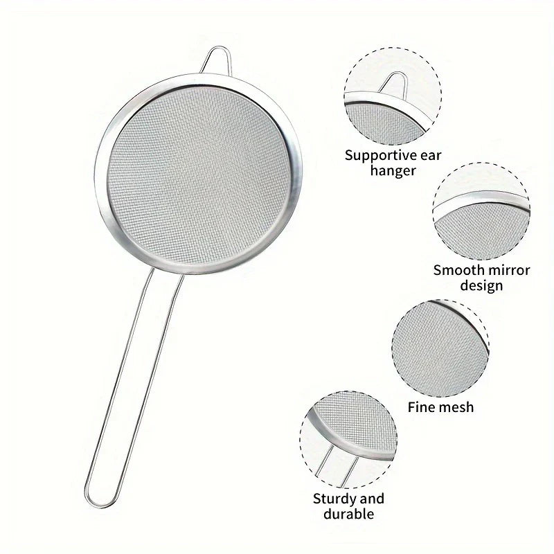 High Quality 3 Piece Metal Mesh Strainer Set