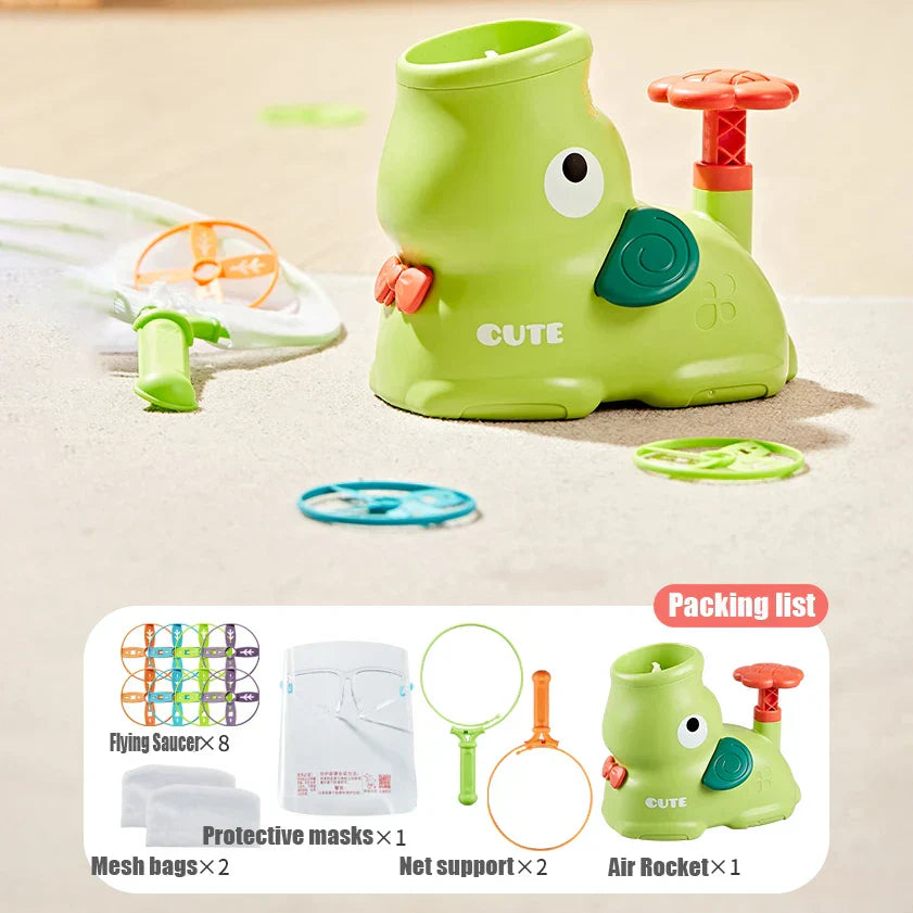 High-Powered Flying Disc Blaster Toy Kit - Luxicro