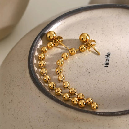 Elegant Dainty Beaded Gold Earrings