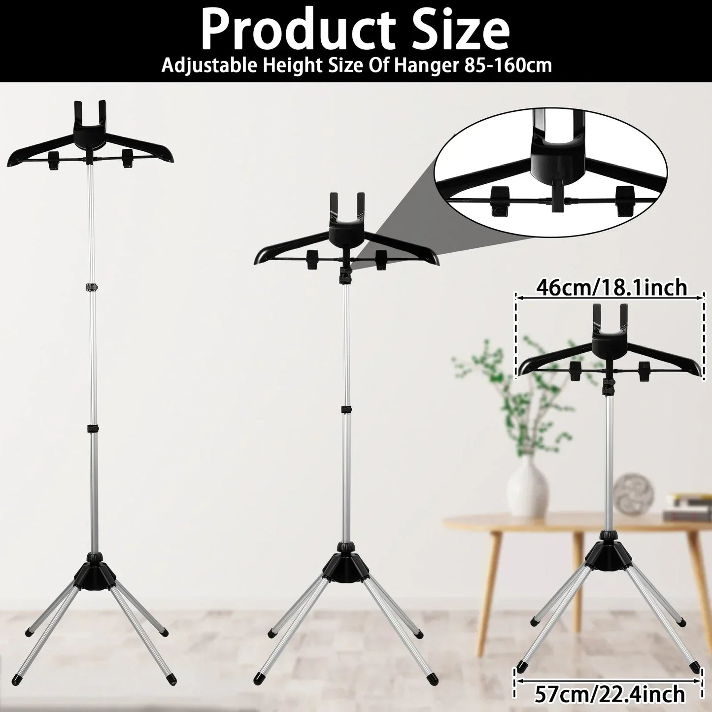 Compact Garment Steam Stand with Adjustable Height