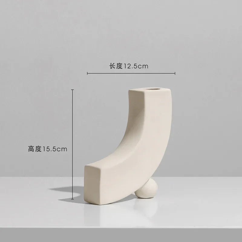 Simple White Ceramic Decorative Vase