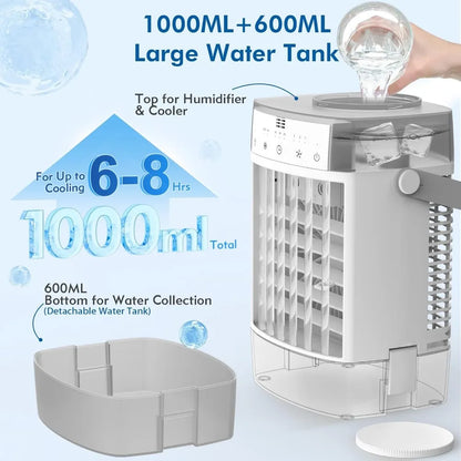 Mini Portable AC Unit with Timer and Large Water Tank