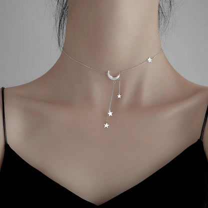 Shining Star and Moon Chain Necklace
