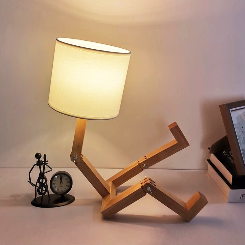 Rustic Wood Bedroom Night Lamp - Luxicro