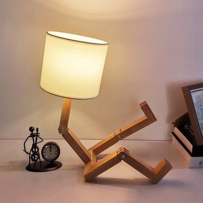 Rustic Wood Bedroom Night Lamp - Luxicro