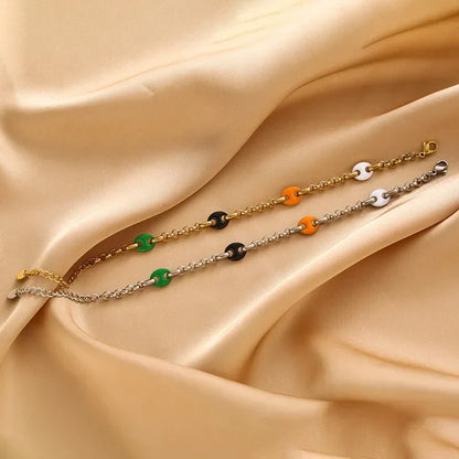 Colorful Round Chain Paperclip Bracelet