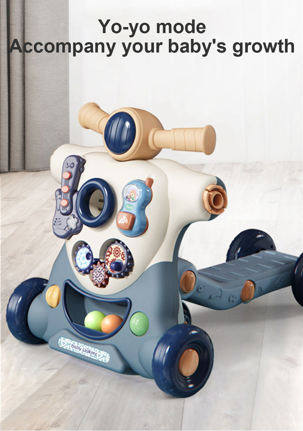 3 in 1 Baby Activity Walker Learning Cart