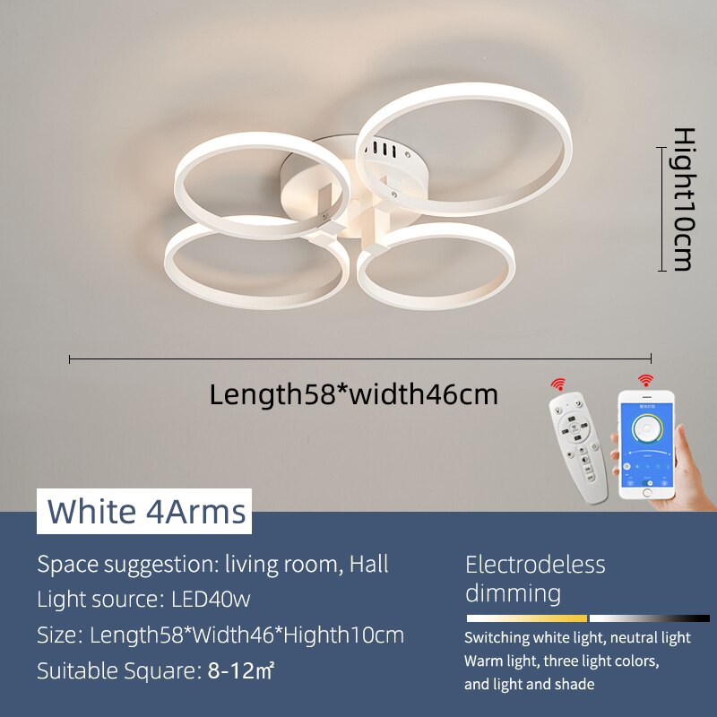 Luxury Glass Modern LED Ceiling Lamp