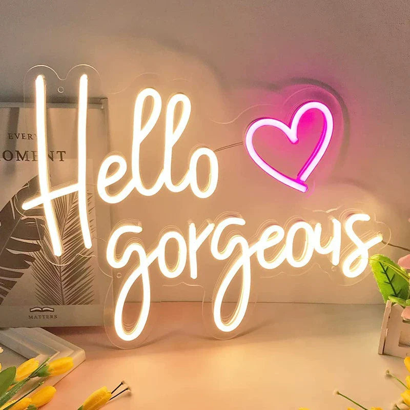 Bright LED Sign Hello Gorgeous