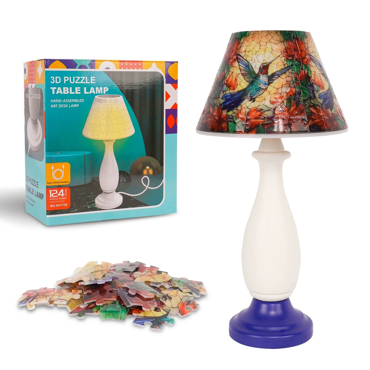 Contemporary Bedside Table Lamp with Dimmer Switch