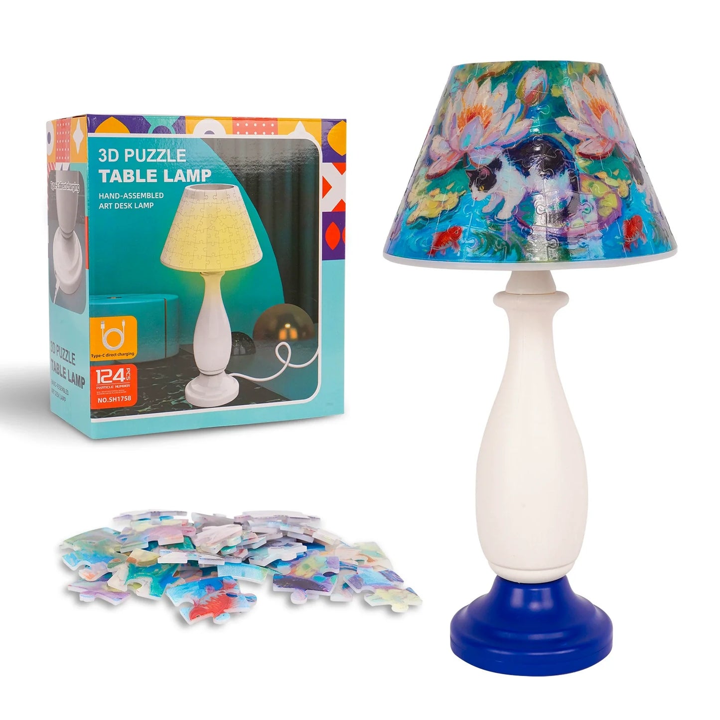 Contemporary Bedside Table Lamp with Dimmer Switch