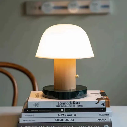 Compact Wooden Rechargeable Desk Lamp