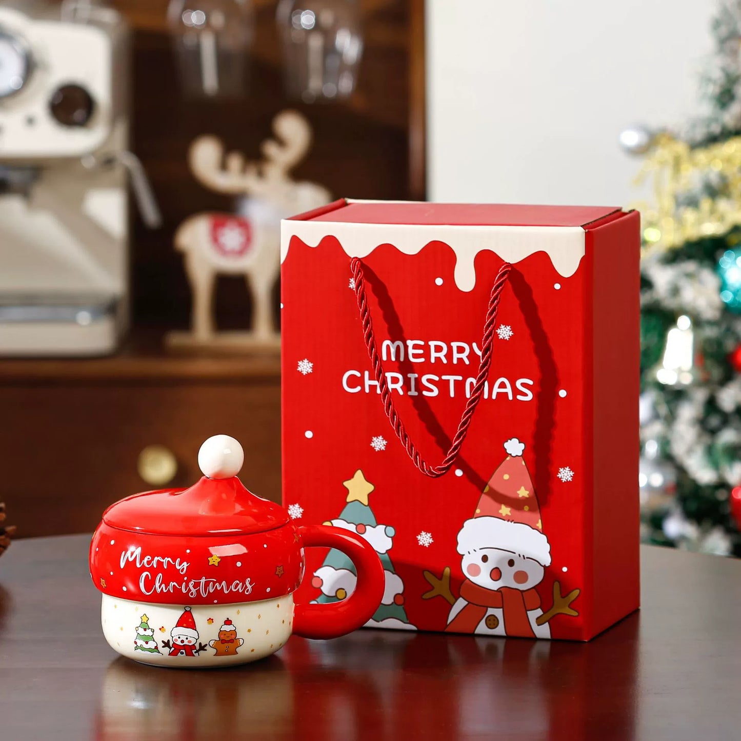 Festive Holiday Red Coffee Mug
