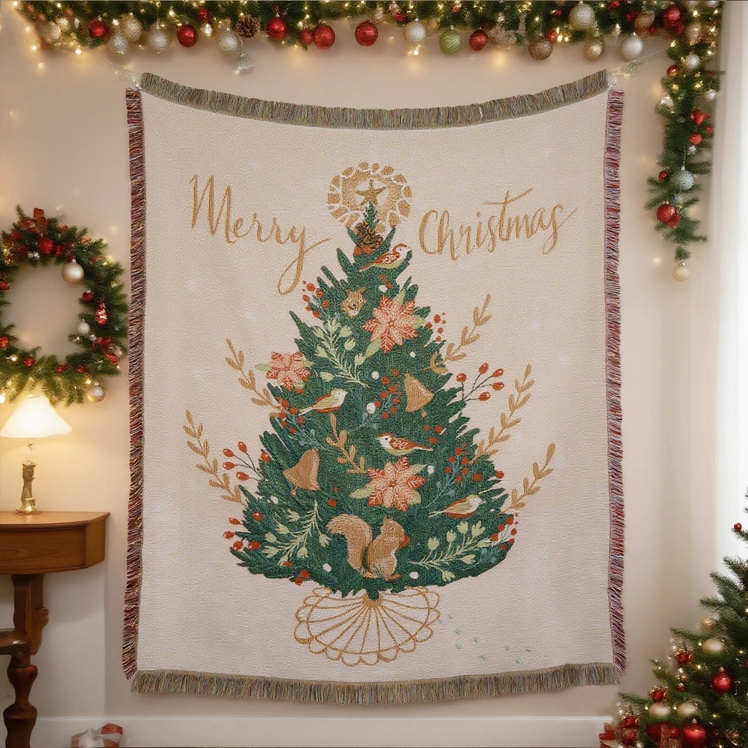 Cozy Winter Squirrel Plush Blanket - Luxicro