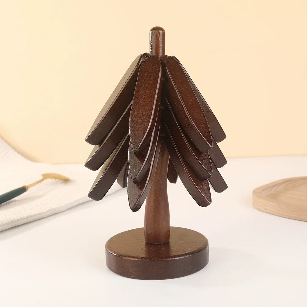 Durable Wood Christmas Tree Coasters - Luxicro