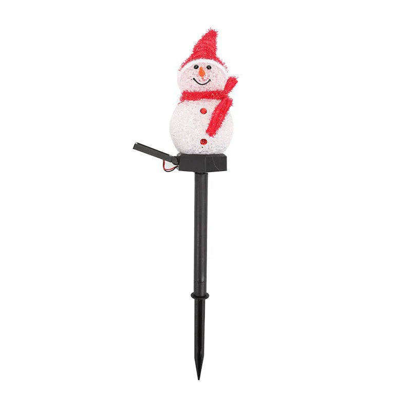 Bright Outdoor Solar Snowman Garden Lamp