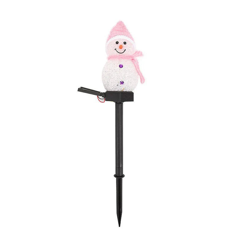 Bright Outdoor Solar Snowman Garden Lamp