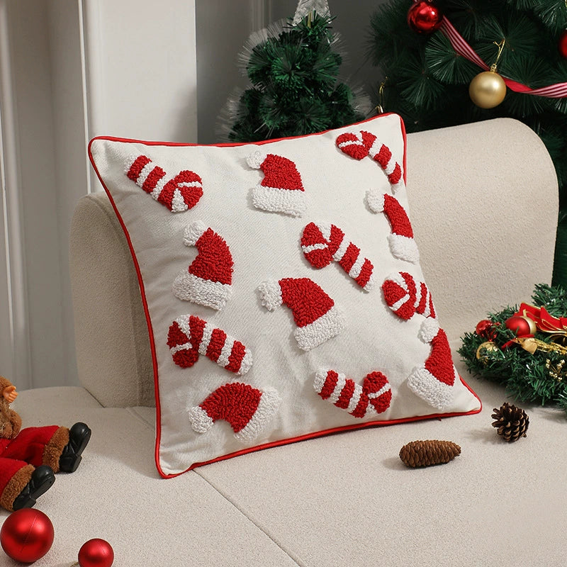 Plush Textured Holiday Velvet Pillow