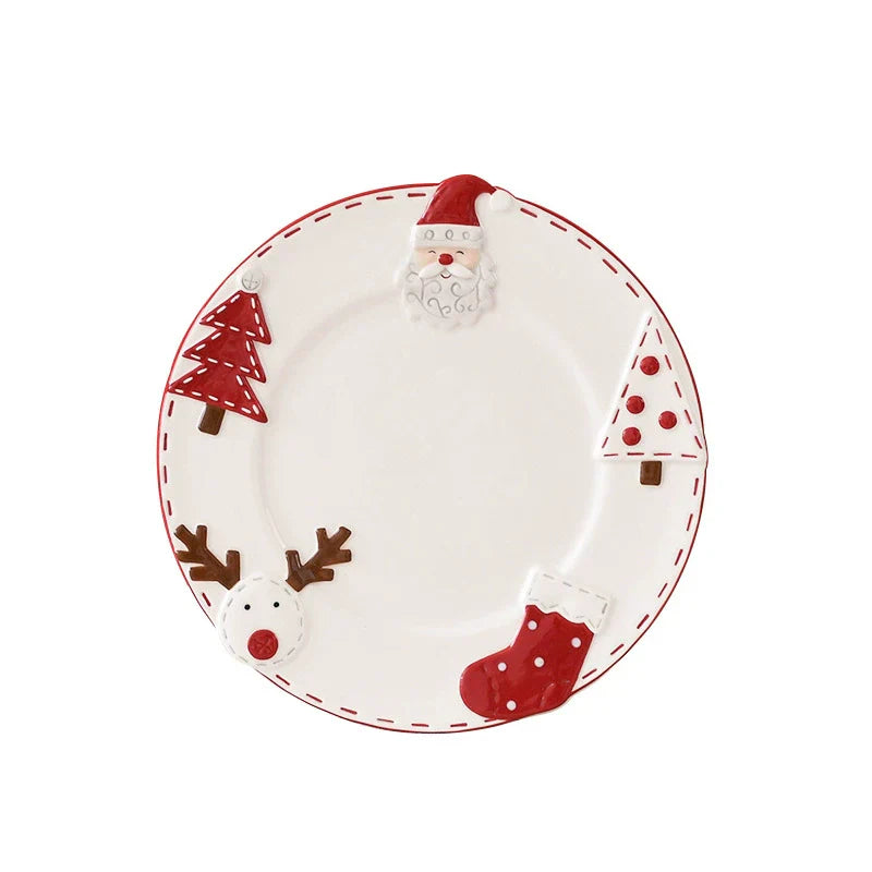 Merry Red Ceramic Christmas Dish