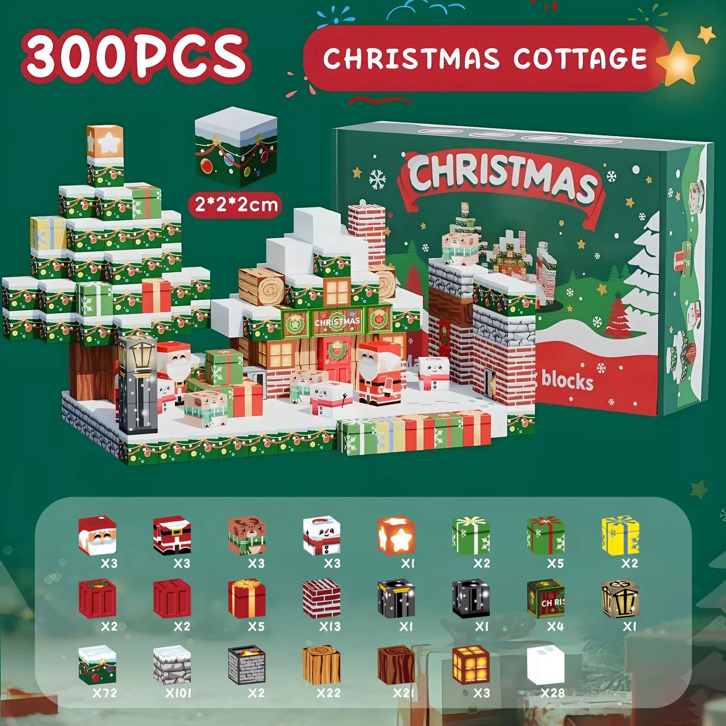Vibrant Holiday Magnetic Construction Blocks Set
