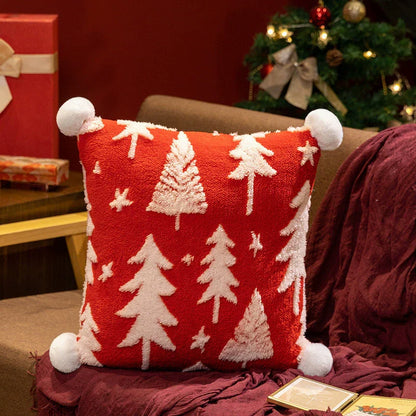 Vibrant Holiday Tree Plush Pillow Decoration
