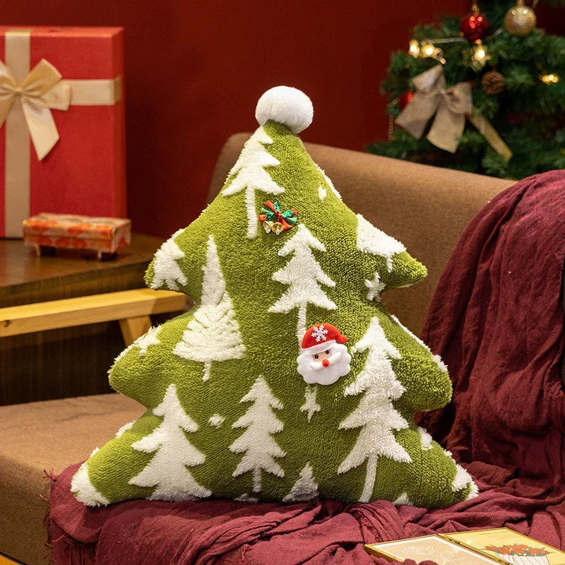 Vibrant Holiday Tree Plush Pillow Decoration