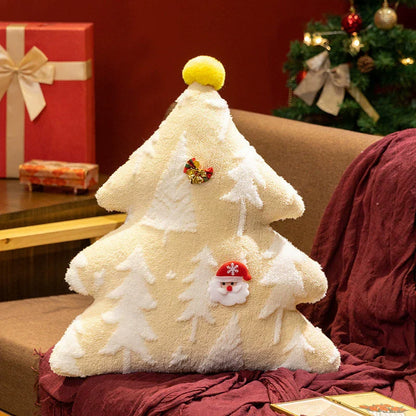 Vibrant Holiday Tree Plush Pillow Decoration