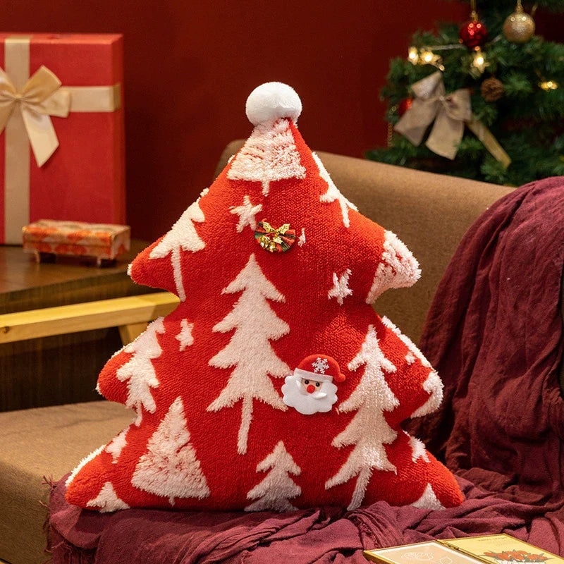 Vibrant Holiday Tree Plush Pillow Decoration