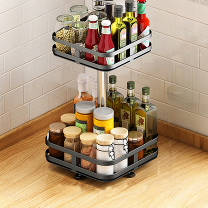 Adjustable 360 Rotating Shelf Storage Rack - Luxicro