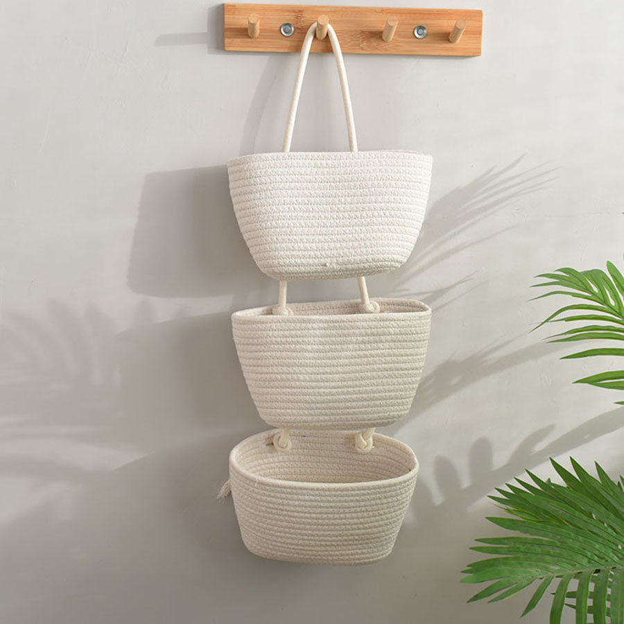 Stylish 3-Tier Fabric Storage Basket