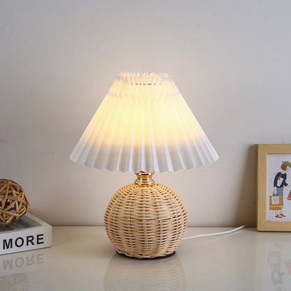 Warm Glow Table Lamp with Fabric Shade