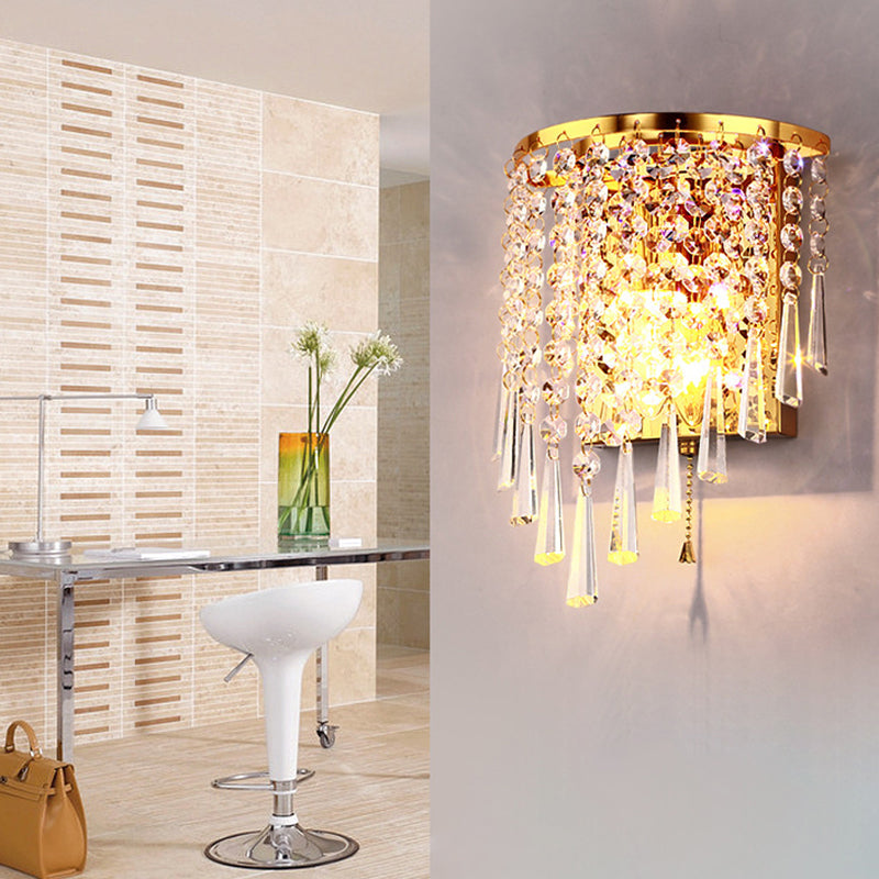 Elegant Crystal Stainless Steel Wall Sconce Lamp - Luxicro