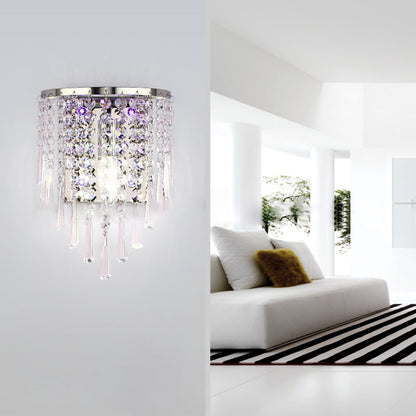 Elegant Crystal Stainless Steel Wall Sconce Lamp