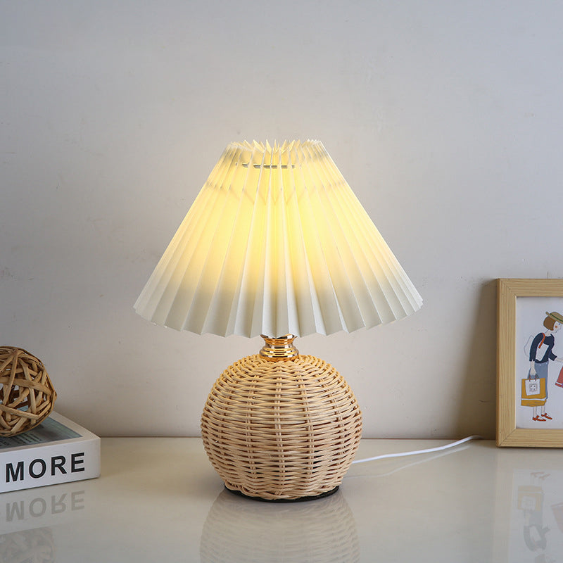 Warm Textile Shade Modern LED Table Lamp