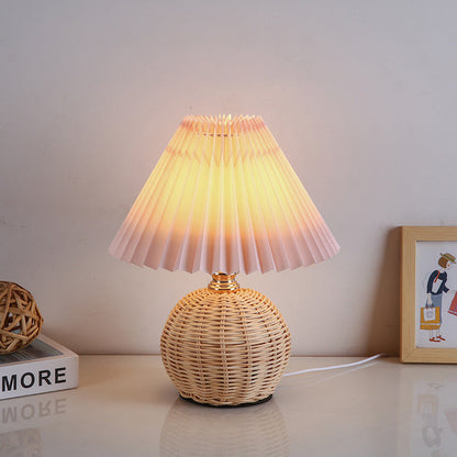 Warm Textile Shade Modern LED Table Lamp