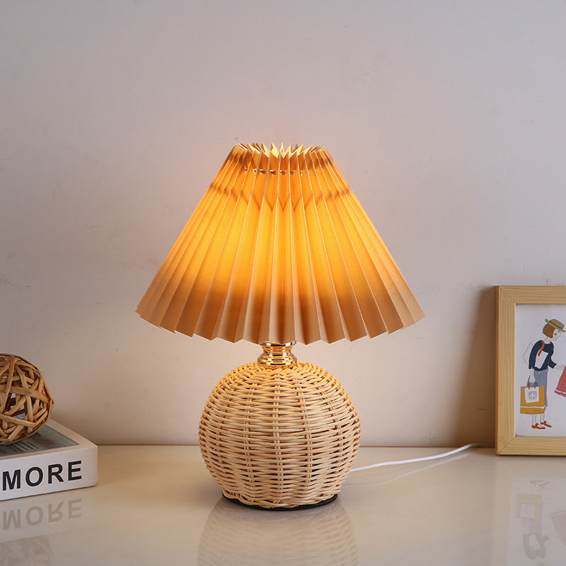 Warm Glow Table Lamp with Fabric Shade