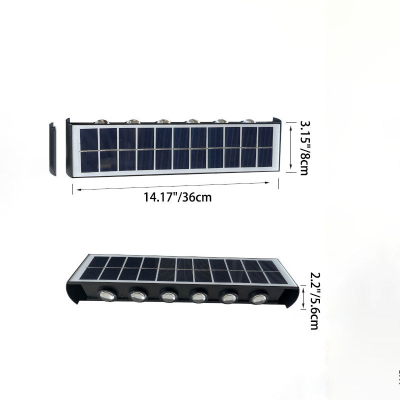 Outdoor Solar LED Wall Light Waterproof Rectangular Lamp