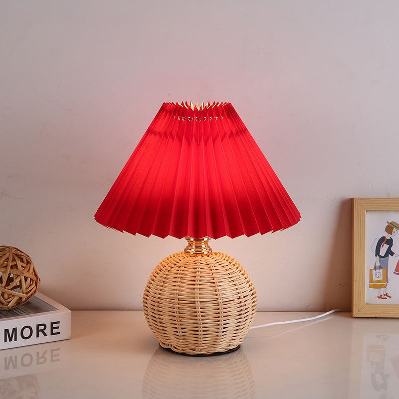 Warm Textile Shade Modern LED Table Lamp