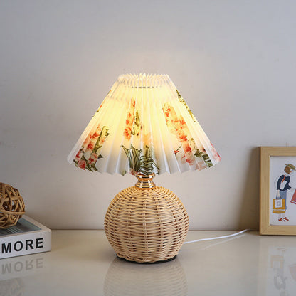 Warm Glow Table Lamp with Fabric Shade