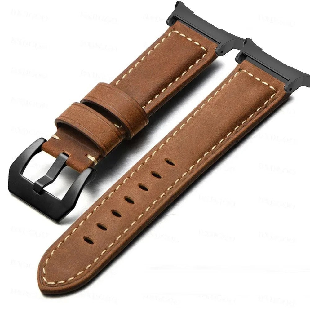 Classic Clear Leather Samsung Watch Ultra 47mm Strap - Luxicro