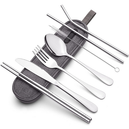 Compact 4pc Reusable Travel Utensil Set