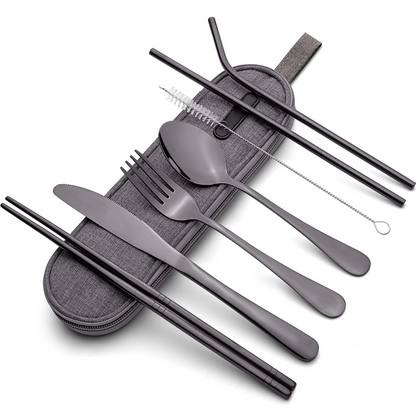Compact 4pc Reusable Travel Utensil Set - Luxicro